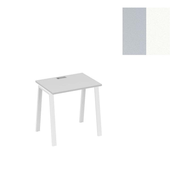 Стол письменный Юнитекс А4 на металлокаркасе TRE А4 Б3 001 СЕ (80x60x75) серый/металлокаркас белый