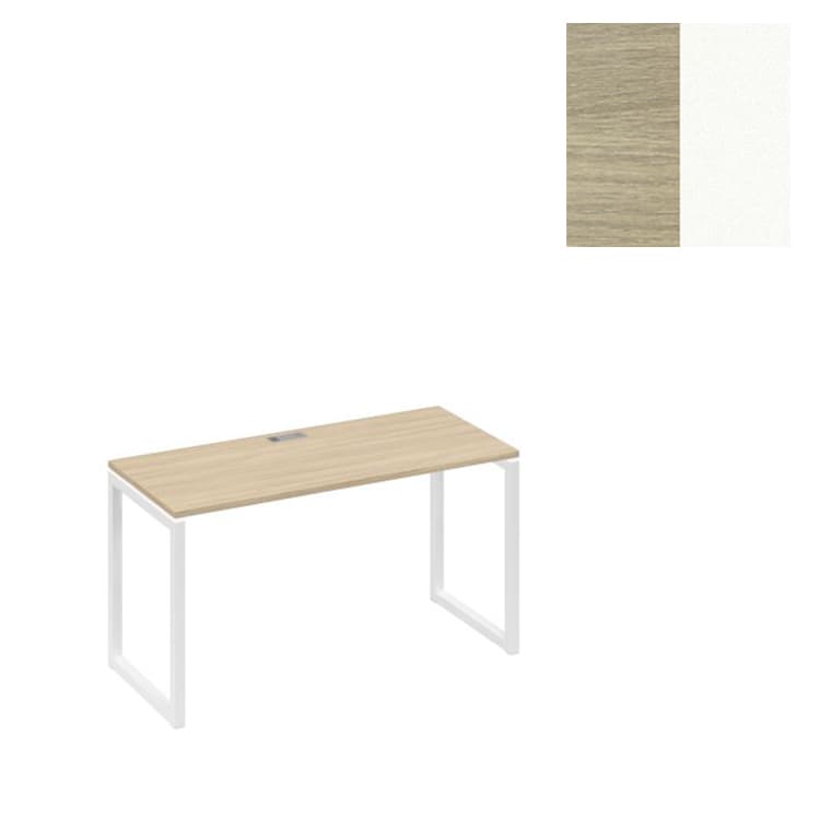 Стол письменный Юнитекс А4 на металлокаркасе QUATTRO А4 Б4 004 ДК (140x60x75) дуб скандинавский/металлокаркас белый