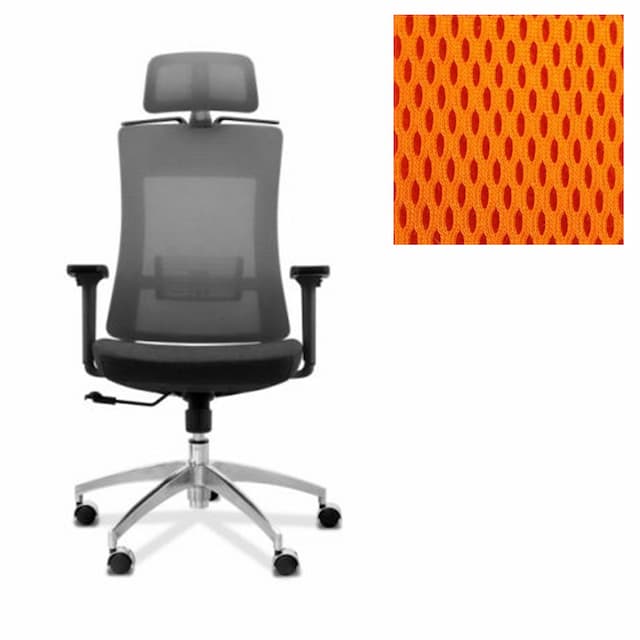 Кресло для персонала Юнитекс Pulse A PS/A/X/SL/3D/h ткань TW оранжевая
