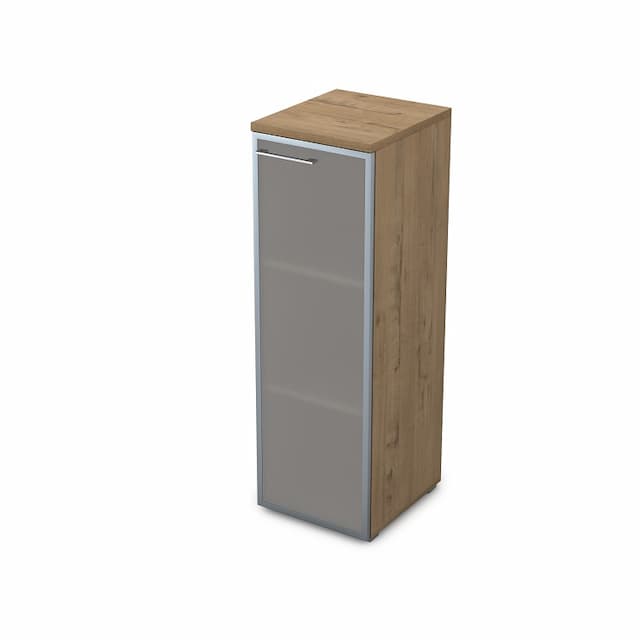 Шкаф пенал АЛСАВ Gloss line 9НП.017.6 teakwood/металл глянец