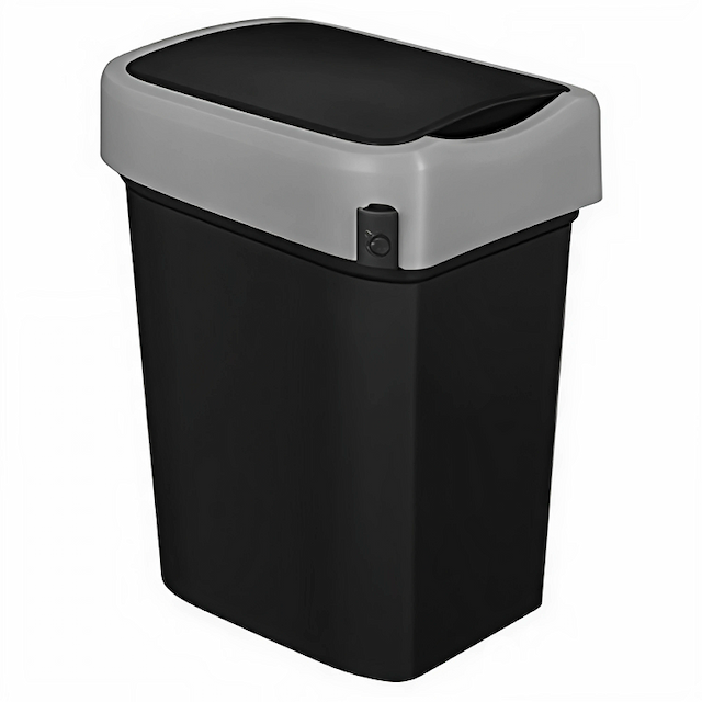 Бак для мусора Restola SMART BIN 10л (245x196x345мм), с крышкой "маятник" (черный) 435289813