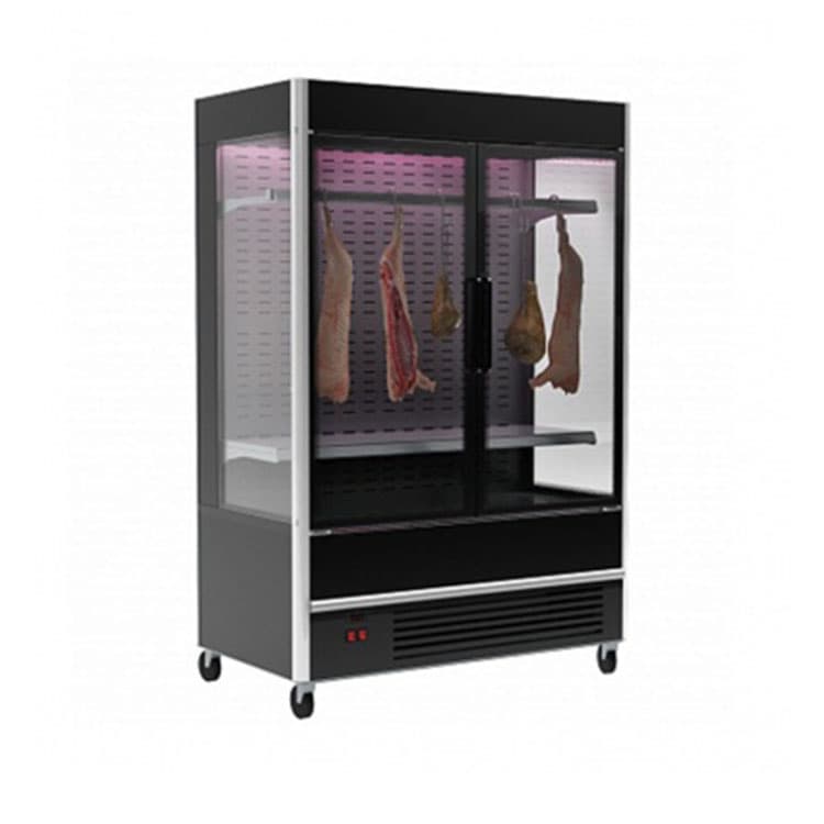 Витрина холодильная Полюс CUBA FLESH FC 20-07 VV 1,3-3 X7 9005 (распашные двери структурный стеклопакет)